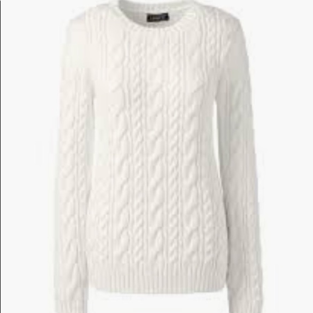 NWT Lands' End Drifter Cable Knit Sweater Small